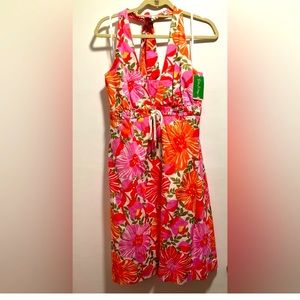 ⬇️ NWT Rare Lilly Pulitzer Cordelia Linen/Cotton Halter Dress SZ 14